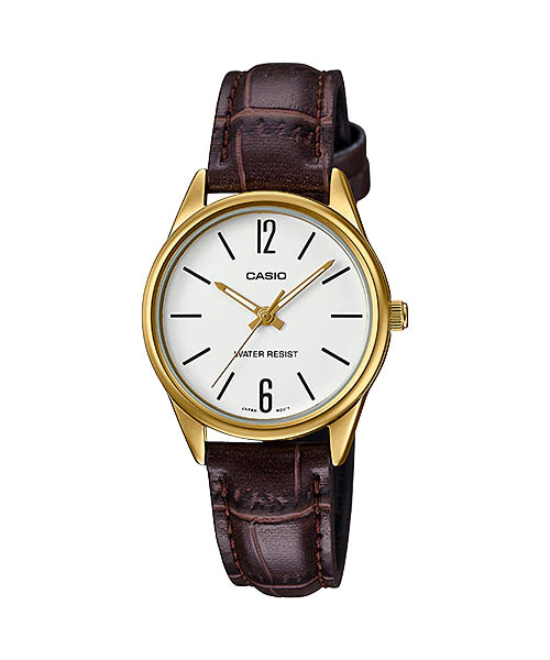 Reloj casual correa de cuero LTP-V005GL-7B