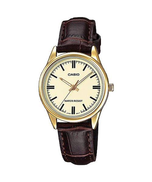 Reloj casual correa de cuero LTP-V005GL-9A