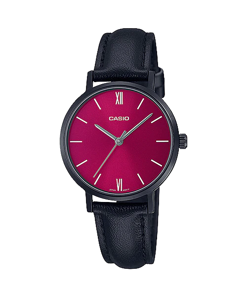 Reloj casual correa de cuero LTP-VT02BL-4A