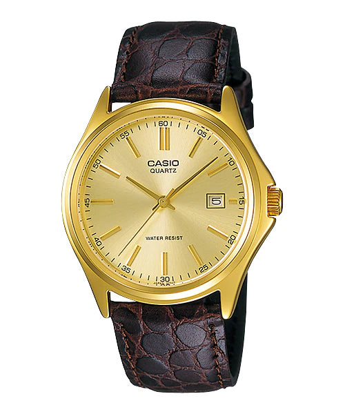 Reloj casual correa de cuero MTP-1183Q-9A