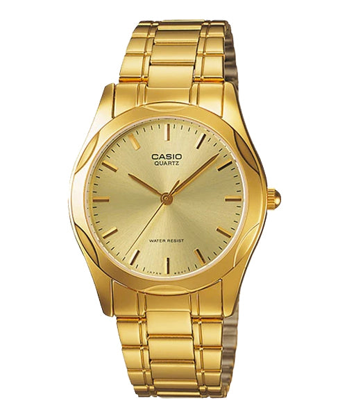 Reloj casual correa de acero inoxidable MTP-1275G-9A
