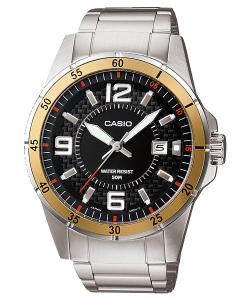Reloj casual correa de acero inoxidable MTP-1291D-1A3V