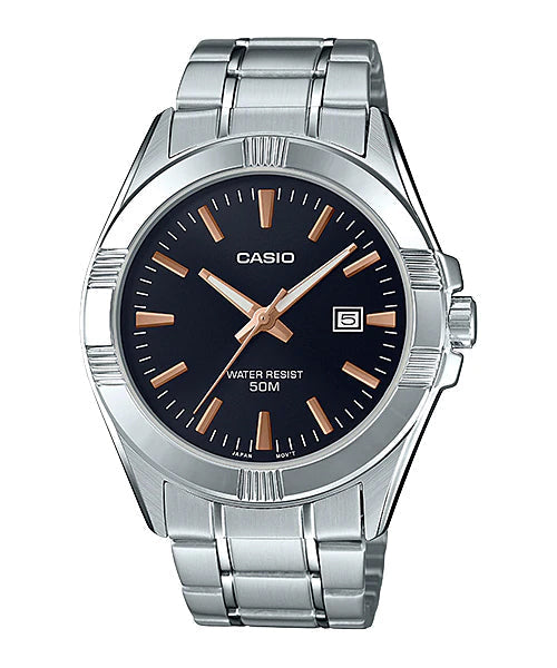 Reloj casual correa de acero inoxidable MTP-1308D-1A2V