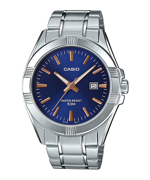 Reloj casual correa de acero inoxidable MTP-1308D-2AV