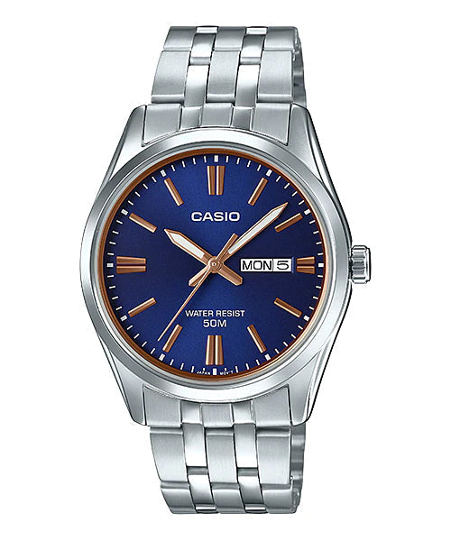 Reloj casual correa de acero inoxidable MTP-1335D-2A2V