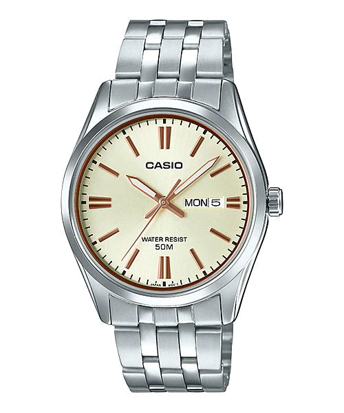 Reloj casual correa de acero inoxidable MTP-1335D-9AV