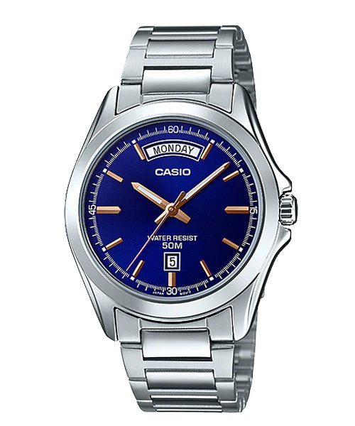 Reloj casual correa de acero inoxidable MTP-1370D-2AV
