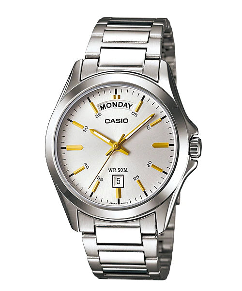 Reloj casual correa de acero inoxidable MTP-1370D-7A2V