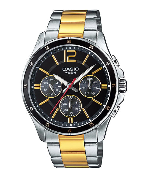 Reloj casual correa de acero inoxidable MTP-1374SG-1AV
