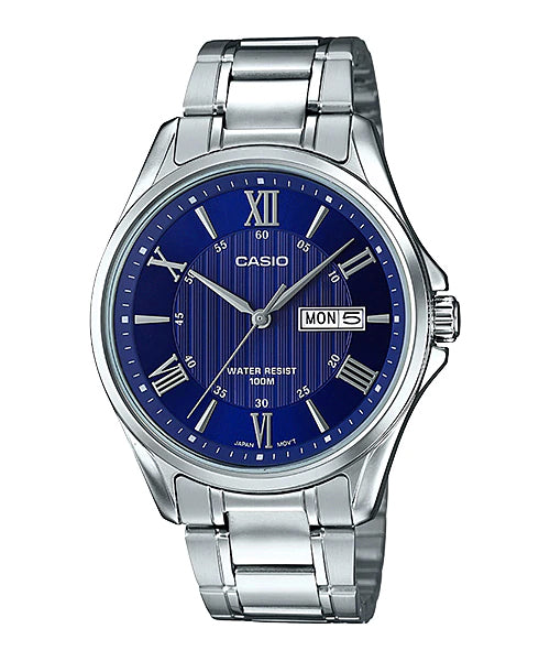 Reloj casual correa de acero inoxidable MTP-1384D-2AV