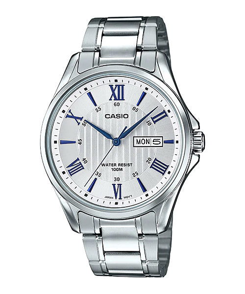 Reloj casual correa de acero inoxidable MTP-1384D-7A2V