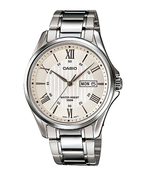 Reloj casual correa de acero inoxidable MTP-1384D-7AV