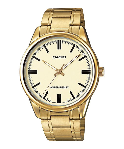 Reloj casual correa de acero inoxidable MTP-V005G-9A