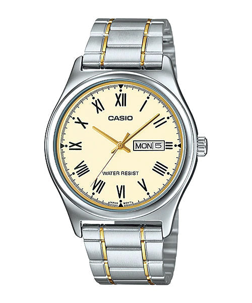 Reloj casual correa de acero inoxidable MTP-V006SG-9B