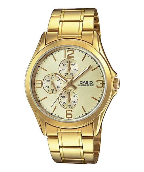 Reloj casual correa de acero inoxidable MTP-V301G-9A