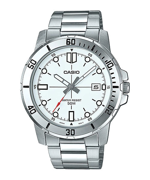 Reloj casual correa de acero inoxidable MTP-VD01D-7EV