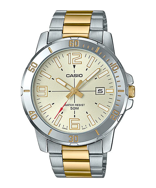 Reloj casual correa de acero inoxidable MTP-VD01SG-9BV