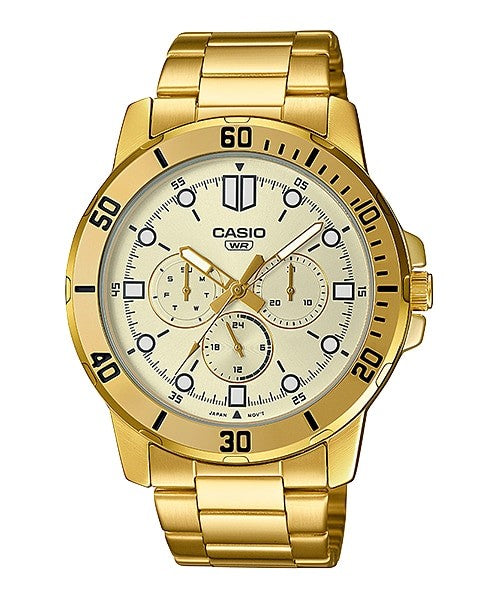 Reloj casual correa de acero inoxidable MTP-VD300G-9E