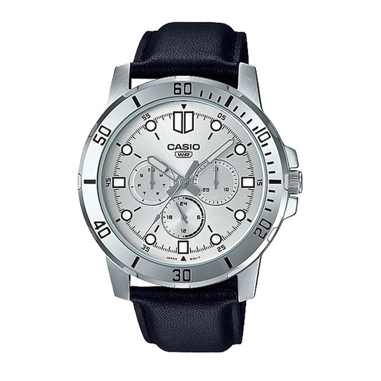 Reloj casual correa de cuero MTP-VD300L-7E