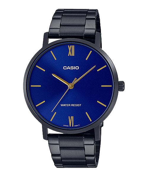 Reloj casual correa de acero inoxidable MTP-VT01B-2B
