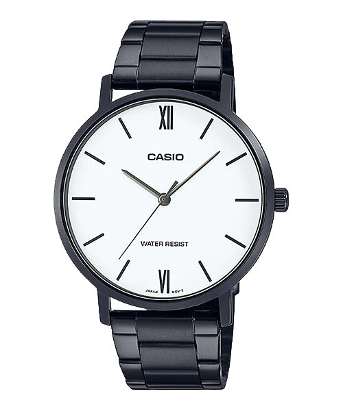 Reloj casual correa de acero inoxidable MTP-VT01B-7B