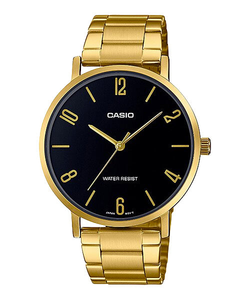 Reloj casual correa de acero inoxidable MTP-VT01G-1B2