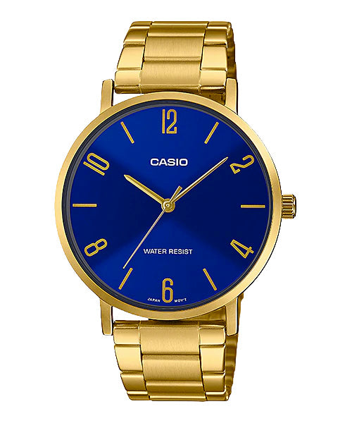 Reloj casual correa de acero inoxidable MTP-VT01G-2B2